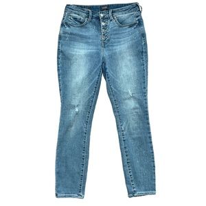 NYDJ Ami Skinny Button Fly Sandspur Cropped Denim Jeans Size 4